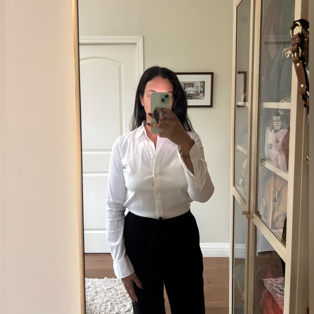 Ann Taylor Classic White Button Down Shirt